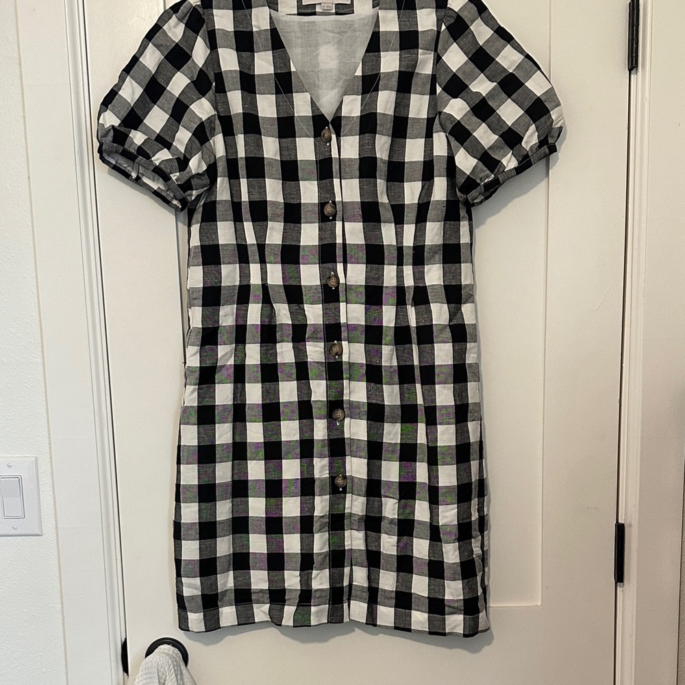Loft dress NWT black white size 8 P